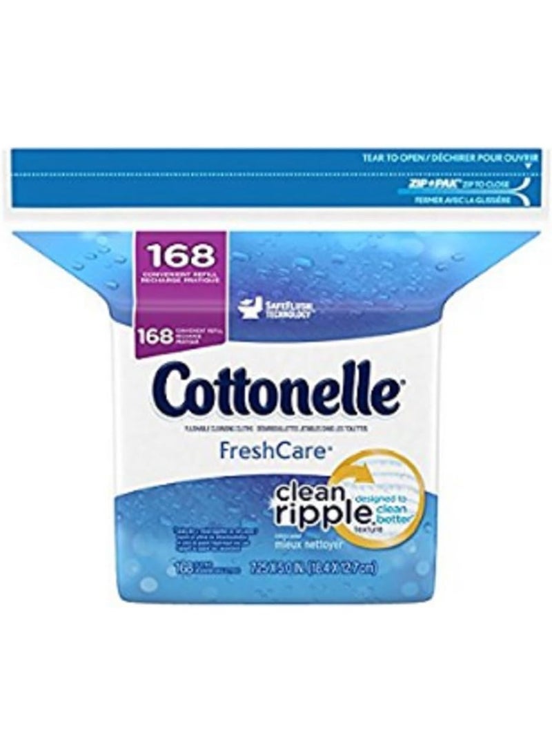 قطونيل عبوة إعادة تعبئة مناديل كوتونيل فريش كير المبللة 168 منديل - Image 1